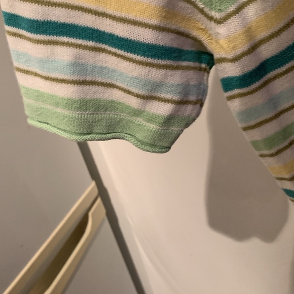 Elegant Eddie Bauer Linen Cotton Blend Striped Summer Shirt Comfy Breezy SZ XS - Picture 5 of 9